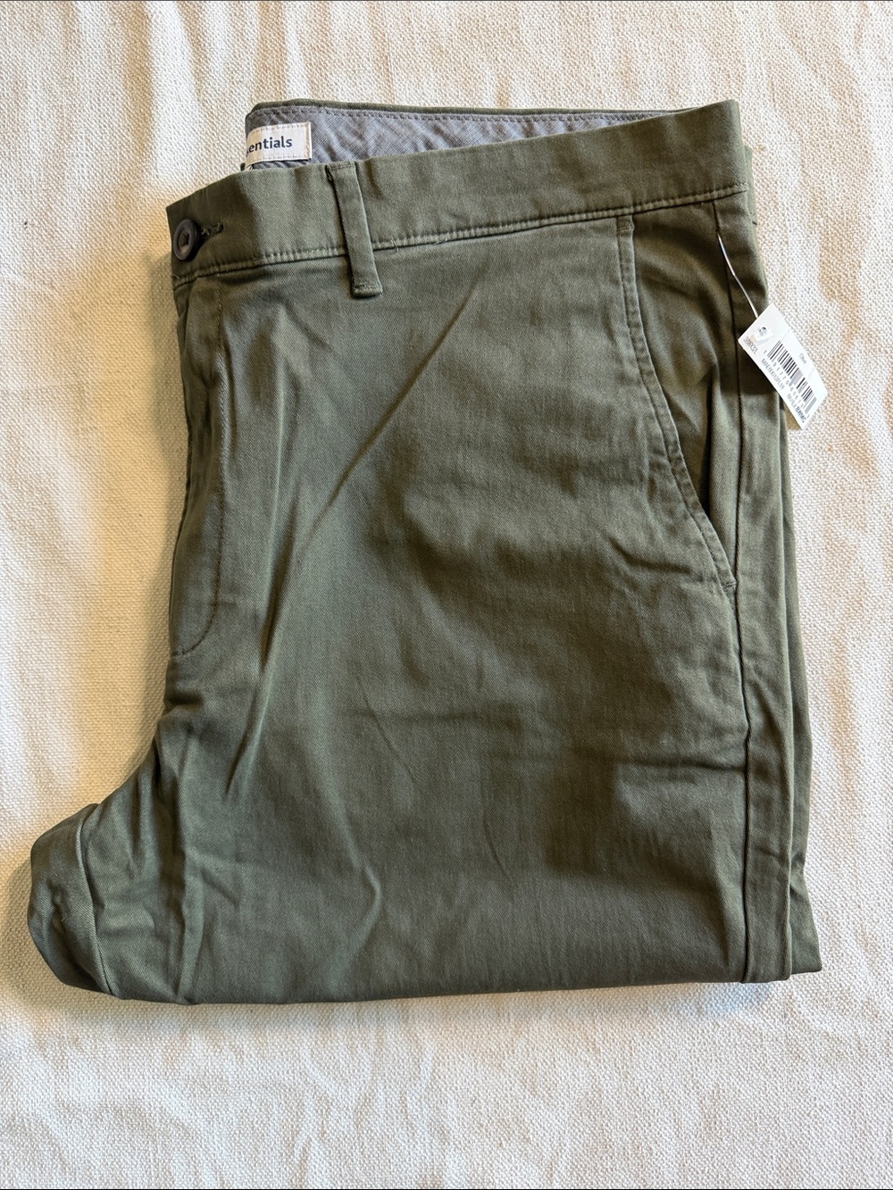 Amazon Essentials Men's Slim-Fit All-Day Stretch Casual Chino Pant Olive NWT